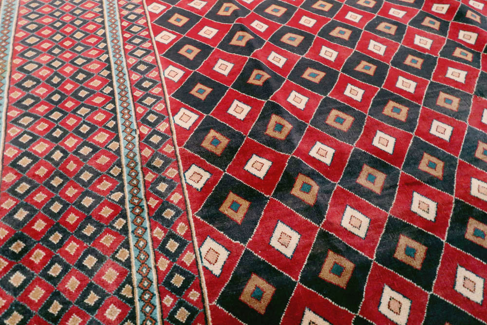 Vintage Persian Mashad Modernist Carpet, No.23285 - Staging