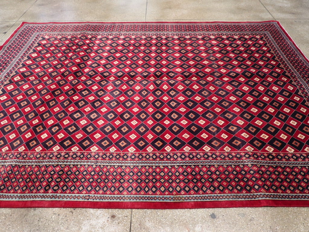 Vintage Persian Mashad Modernist Carpet, No.23285 - Staging