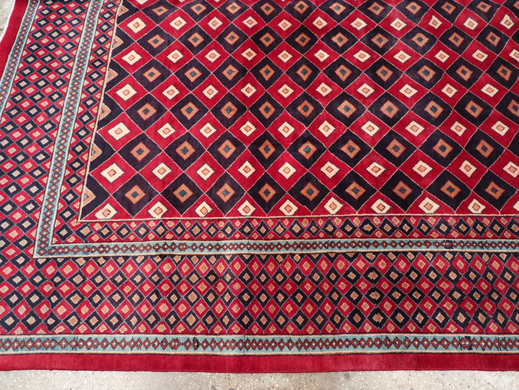 Vintage Persian Mashad Modernist Carpet, No.23285 - Staging