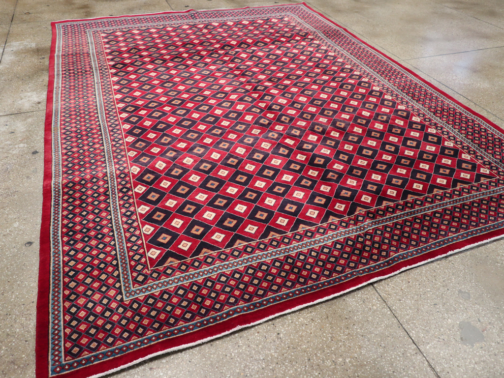 Vintage Persian Mashad Modernist Carpet, No.23285 - Staging