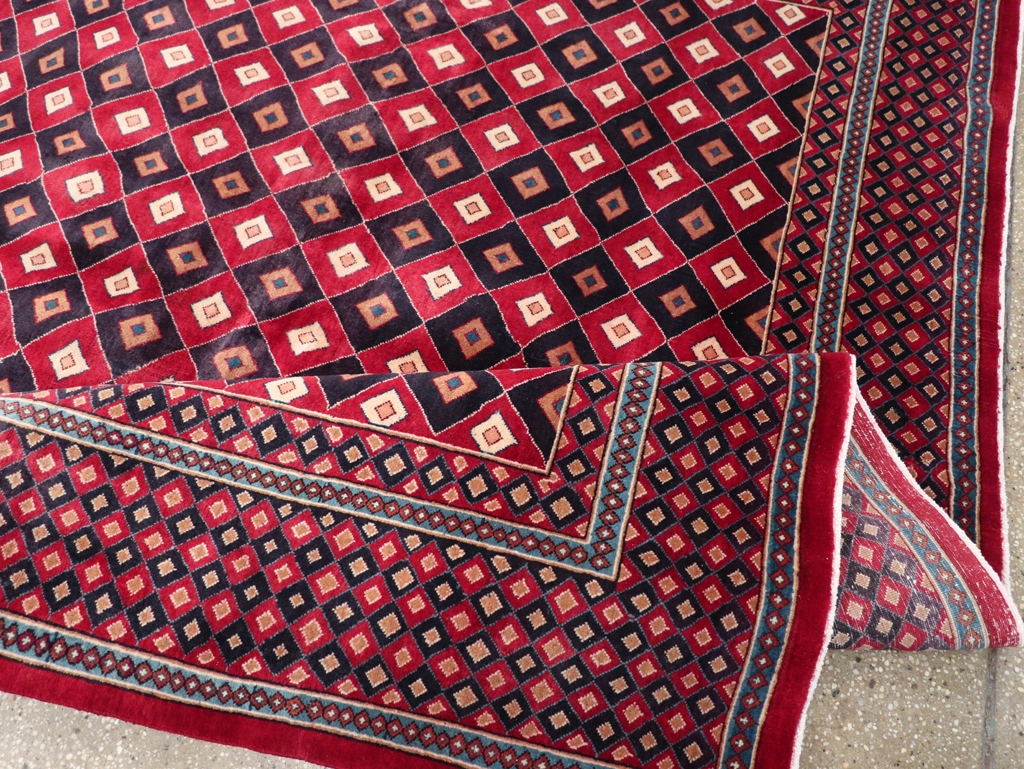 Vintage Persian Mashad Modernist Carpet, No.23285 - Staging