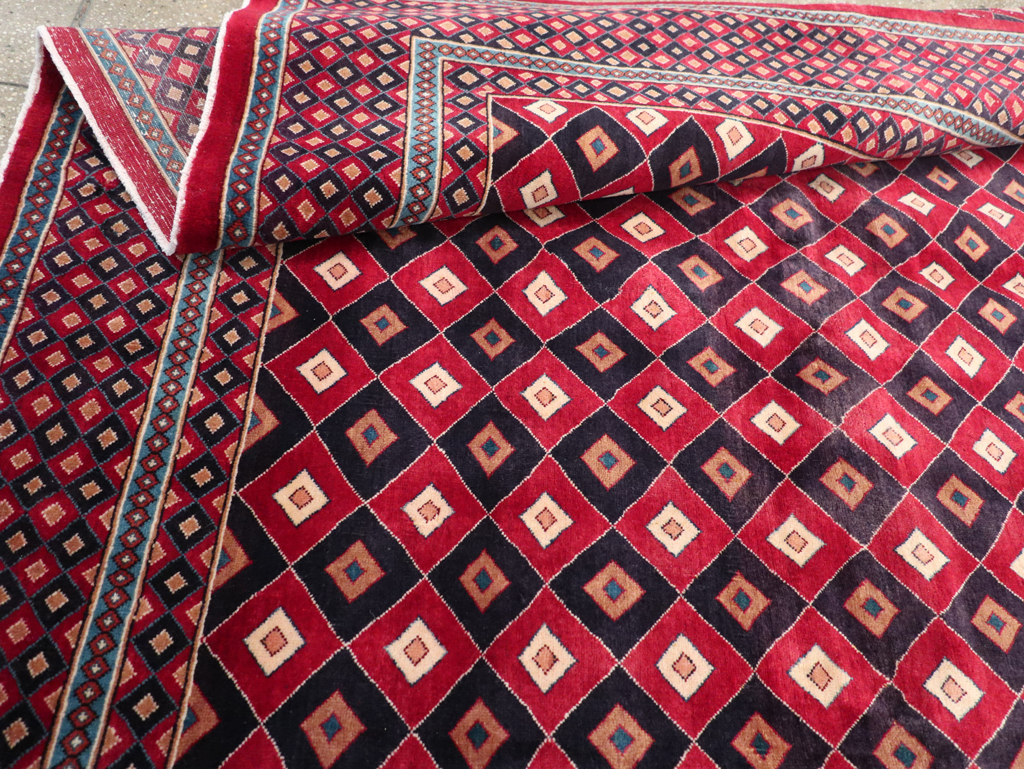 Vintage Persian Mashad Modernist Carpet, No.23285 - Staging