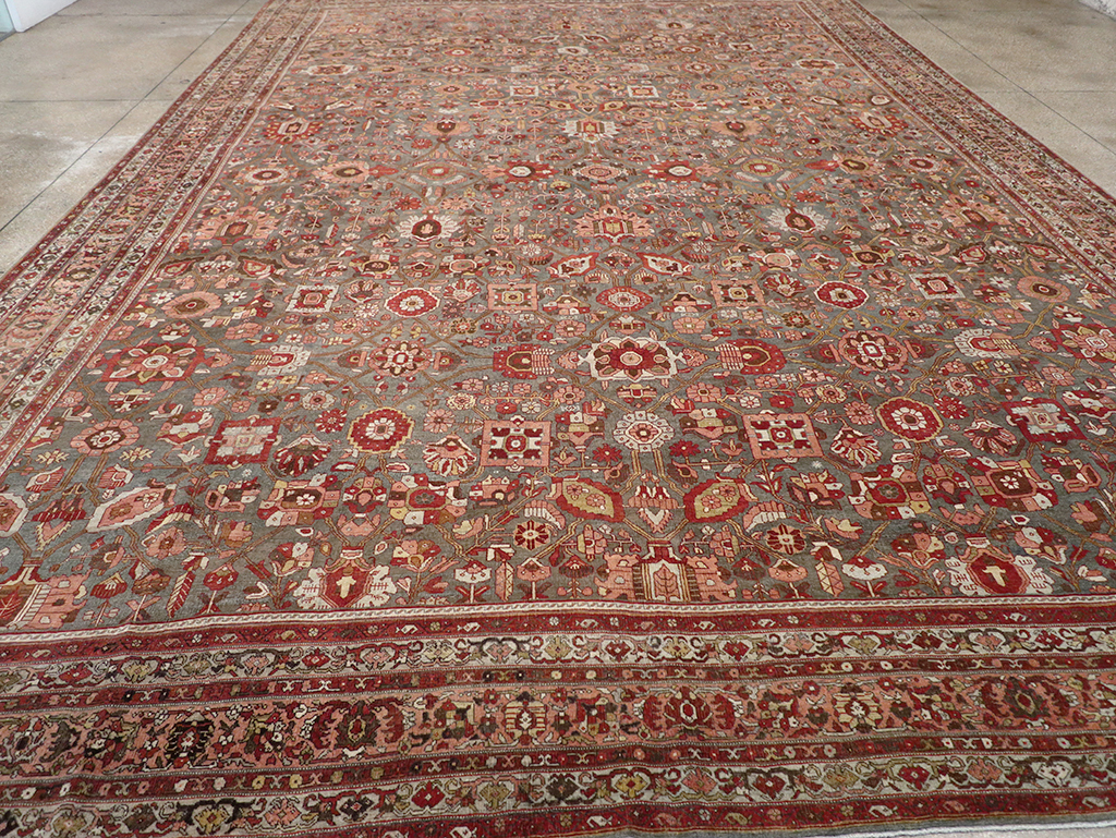 Antique Persian Bidjar Oversize Carpet, No.23304 - Staging