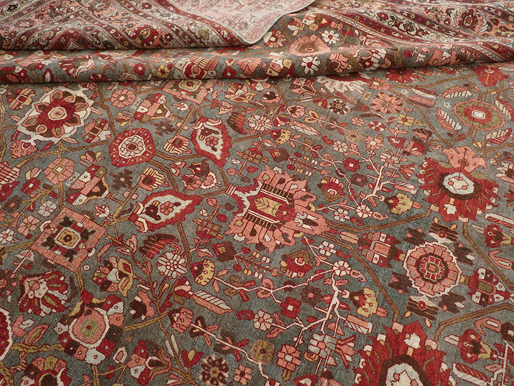 Antique Persian Bidjar Oversize Carpet, No.23304 - Staging