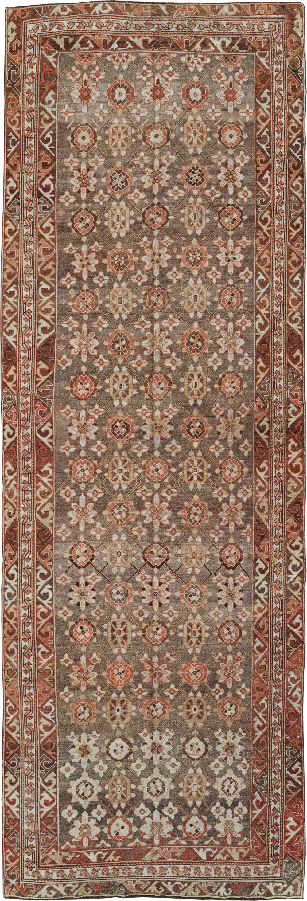 Antique Persian Kurdish Wide Gallery Runner, No.23318 - Staging