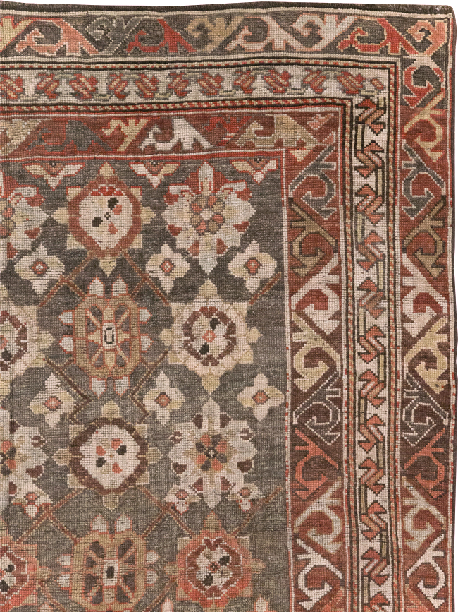 Antique Persian Kurdish Wide Gallery Runner, No.23318 - Staging