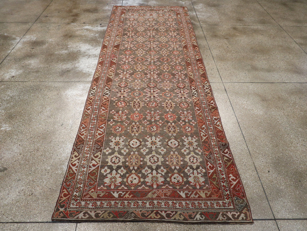 Antique Persian Kurdish Wide Gallery Runner, No.23318 - Staging