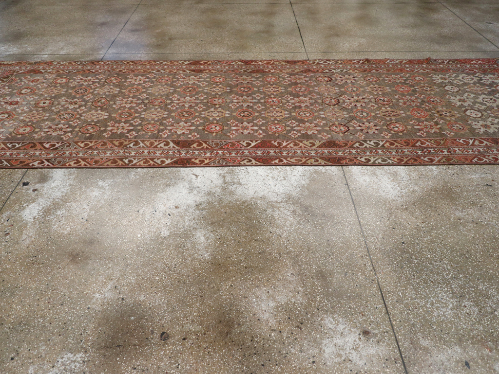 Antique Persian Kurdish Wide Gallery Runner, No.23318 - Staging