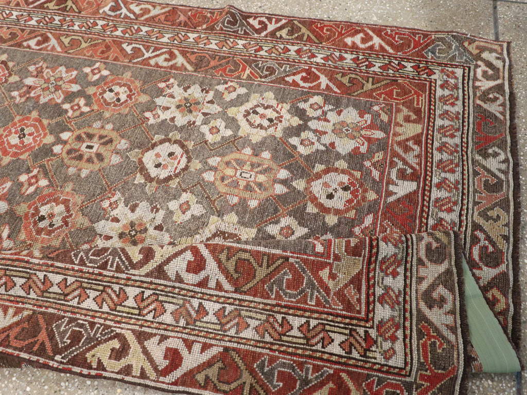 Antique Persian Kurdish Wide Gallery Runner, No.23318 - Staging