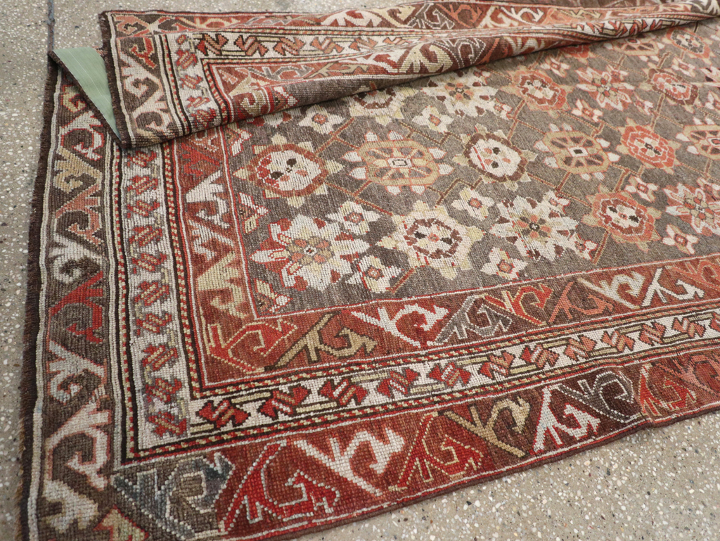 Antique Persian Kurdish Wide Gallery Runner, No.23318 - Staging