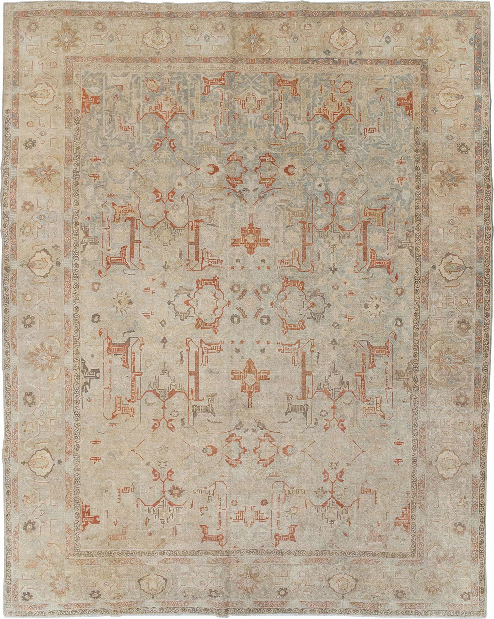 Vintage Persian Tabriz Room Size Carpet, No.23321 - Staging