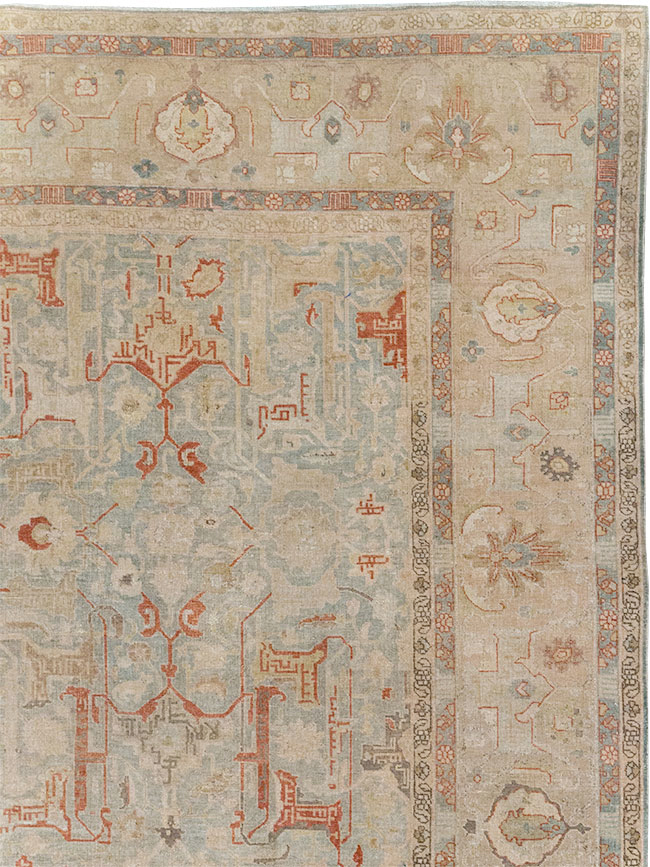 Vintage Persian Tabriz Room Size Carpet, No.23321 - Staging