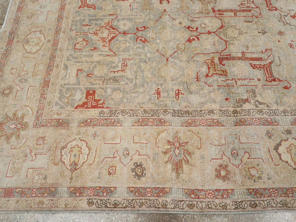 Vintage Persian Tabriz Room Size Carpet, No.23321 - Staging