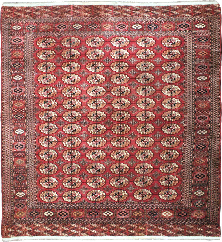 Vintage Central Asian Tekke Rug, No.23341 - Staging