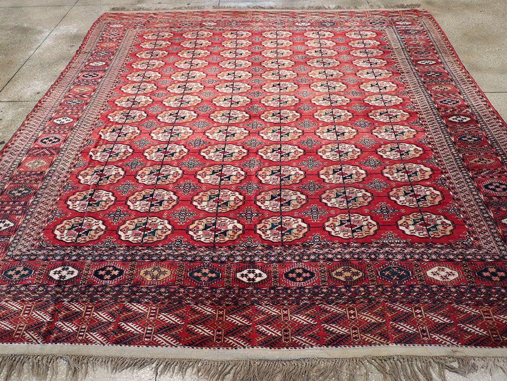 Vintage Central Asian Tekke Rug, No.23341 - Staging