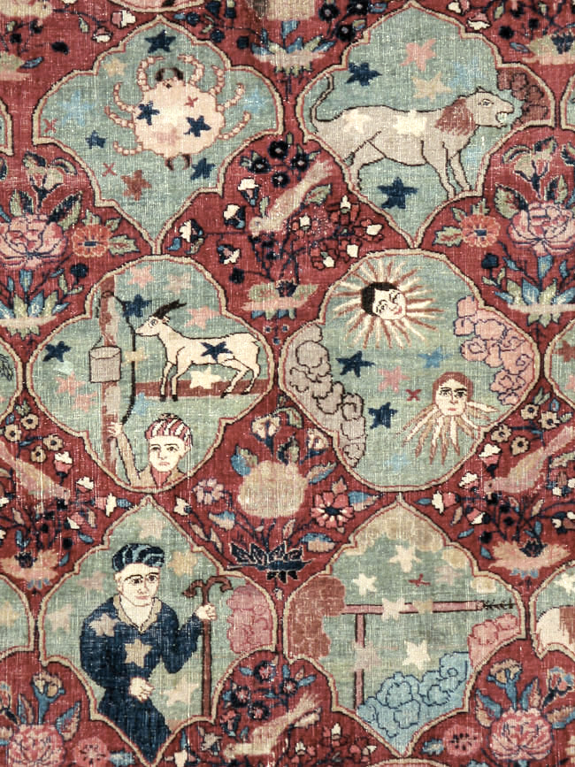 Antique Persian Tabriz Pictorial Rug, No.23348 - Staging