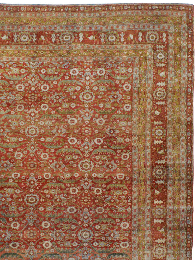 Antique Persian Senneh Malayer Carpet, No.23354 - Staging
