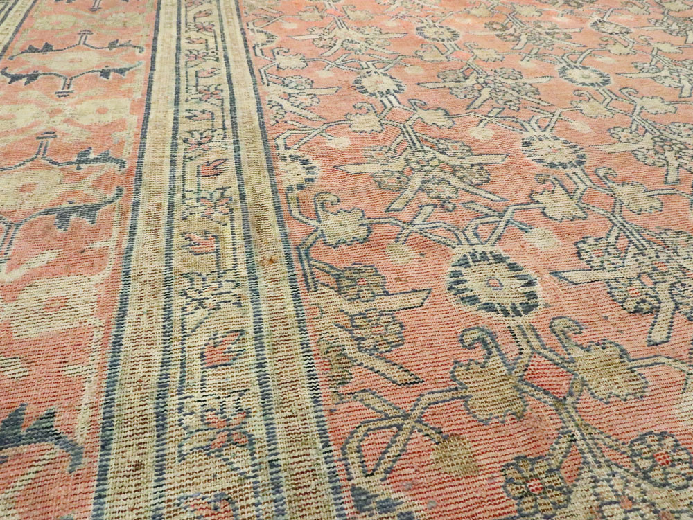 Antique East Turkestan Silk Khotan Room Size Carpet, No.23355 - Staging