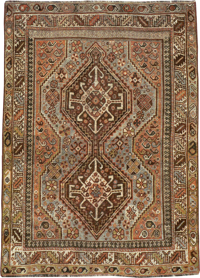 vintage Persian Shiraz Rug, No.23356 - Staging