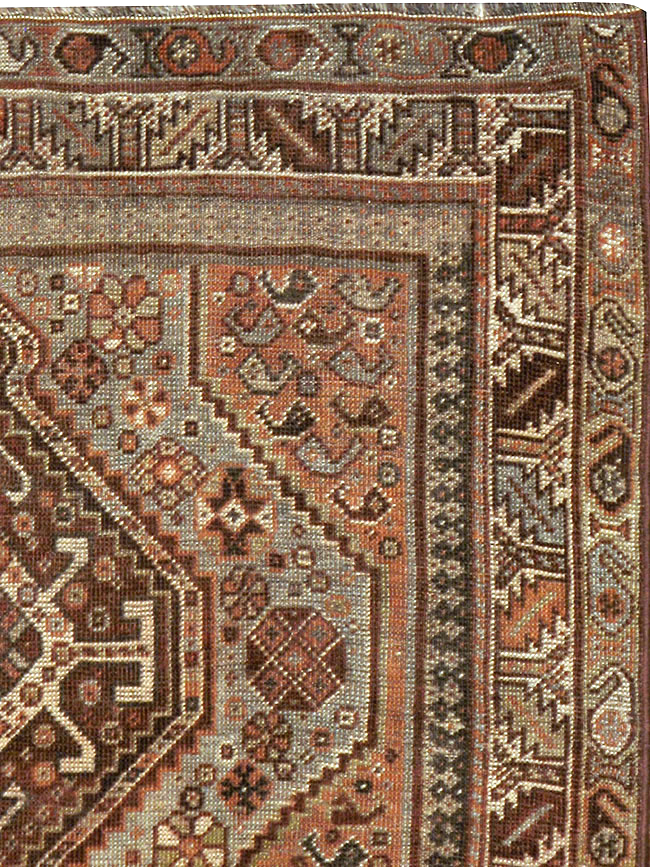 vintage Persian Shiraz Rug, No.23356 - Staging