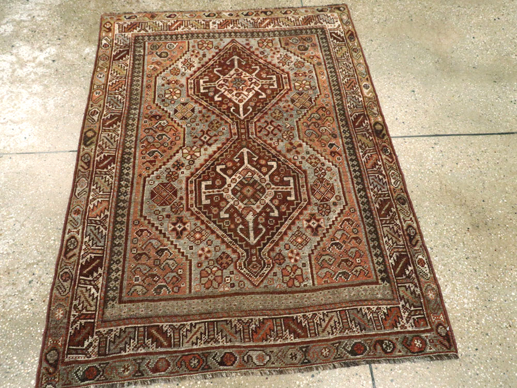 vintage Persian Shiraz Rug, No.23356 - Staging