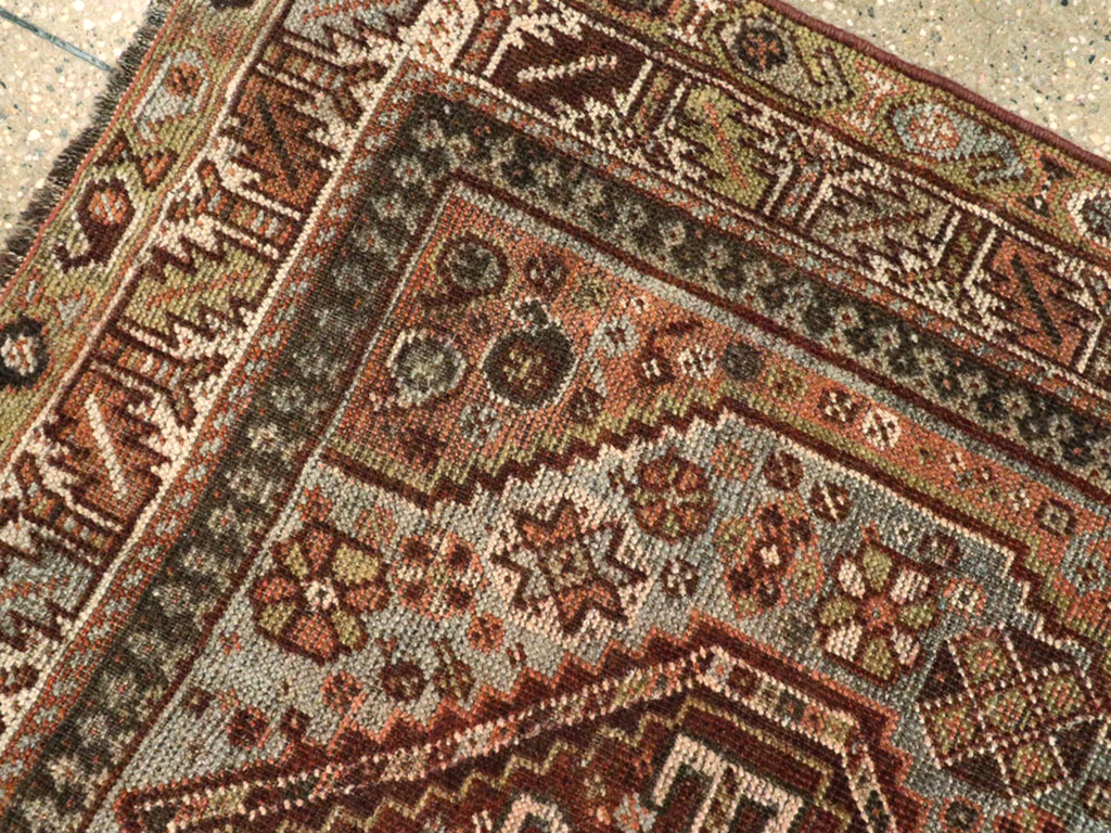 vintage Persian Shiraz Rug, No.23356 - Staging