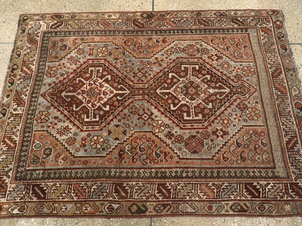 vintage Persian Shiraz Rug, No.23356 - Staging