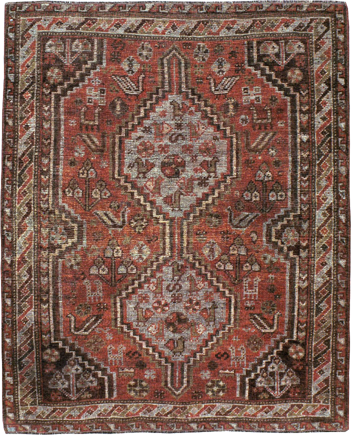 Vintage Persian Shiraz Rug, No.23357 - Staging