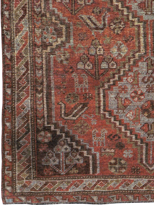 Vintage Persian Shiraz Rug, No.23357 - Staging