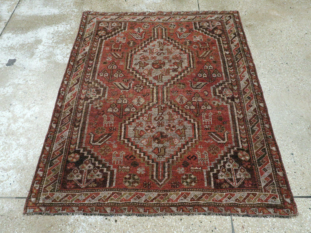 Vintage Persian Shiraz Rug, No.23357 - Staging