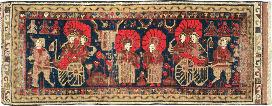 Vintage Turkish Anatolian Pictorial Rug, No.23364 - Staging