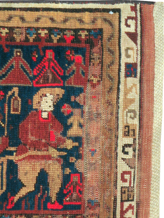 Vintage Turkish Anatolian Pictorial Rug, No.23364 - Staging