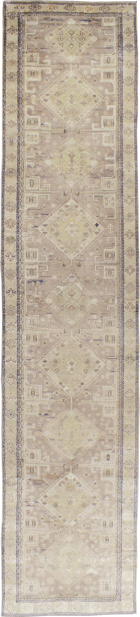Vintage Turkish Oushak Wide Gallery Runner, No.23371 - Staging