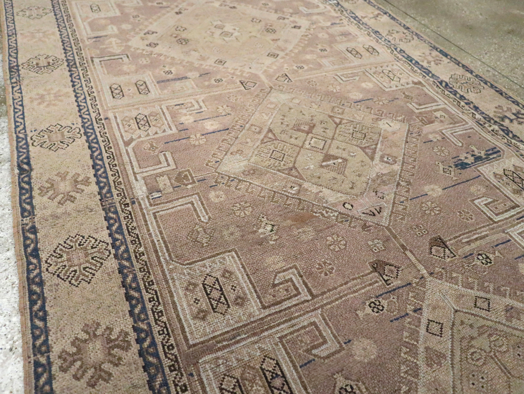 Vintage Turkish Oushak Wide Gallery Runner, No.23371 - Staging