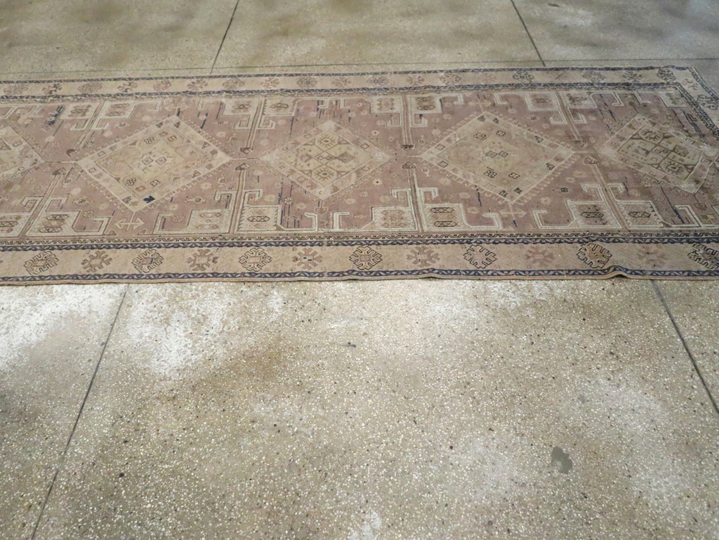 Vintage Turkish Oushak Wide Gallery Runner, No.23371 - Staging