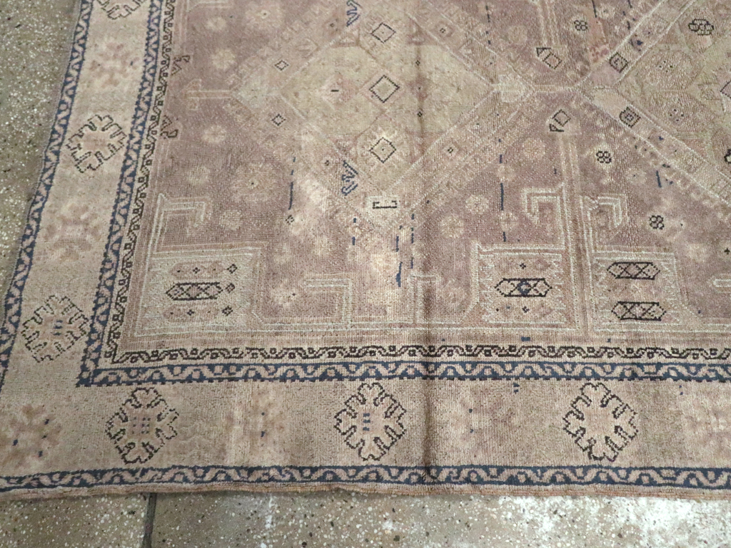 Vintage Turkish Oushak Wide Gallery Runner, No.23371 - Staging