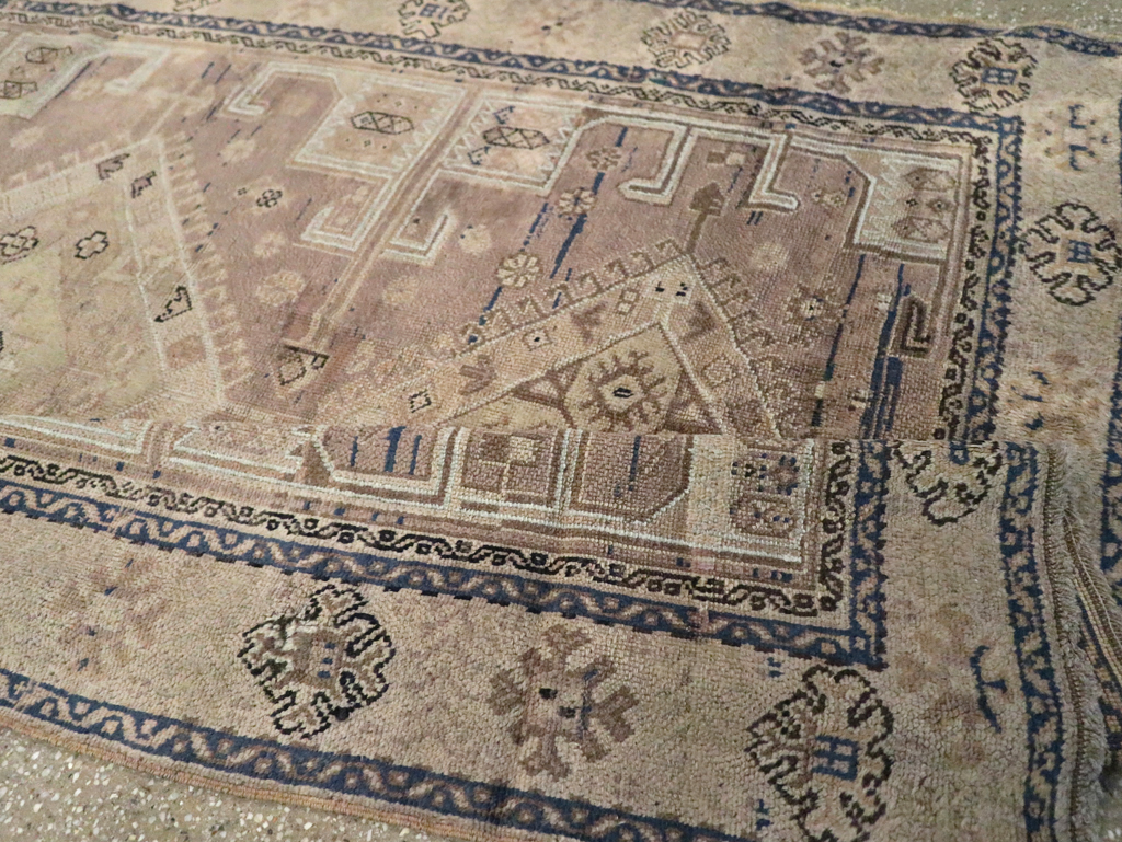 Vintage Turkish Oushak Wide Gallery Runner, No.23371 - Staging