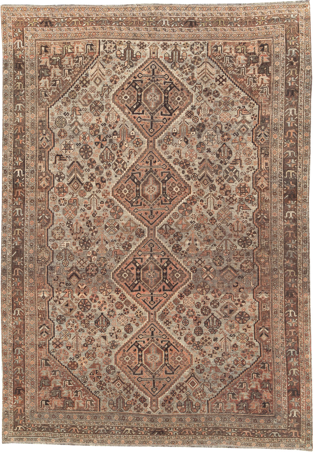 Vintage Persian Shiraz Carpet, No.23382 - Staging