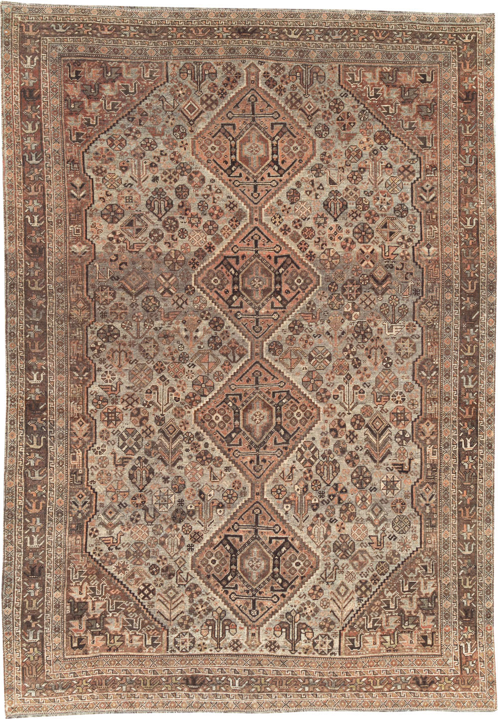 Vintage Persian Shiraz Carpet, No.23382 - Staging