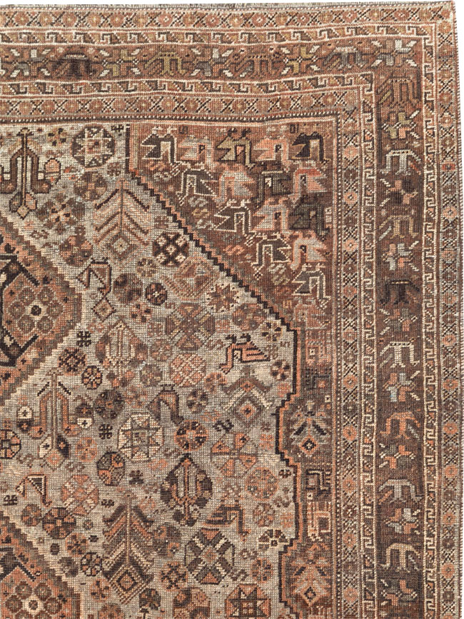 Vintage Persian Shiraz Carpet, No.23382 - Staging