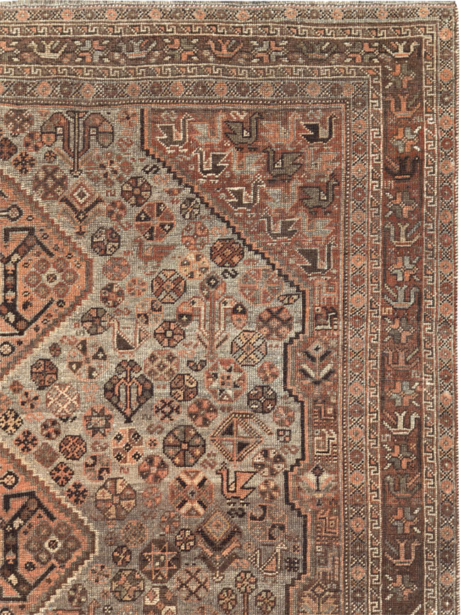 Vintage Persian Shiraz Carpet, No.23382 - Staging
