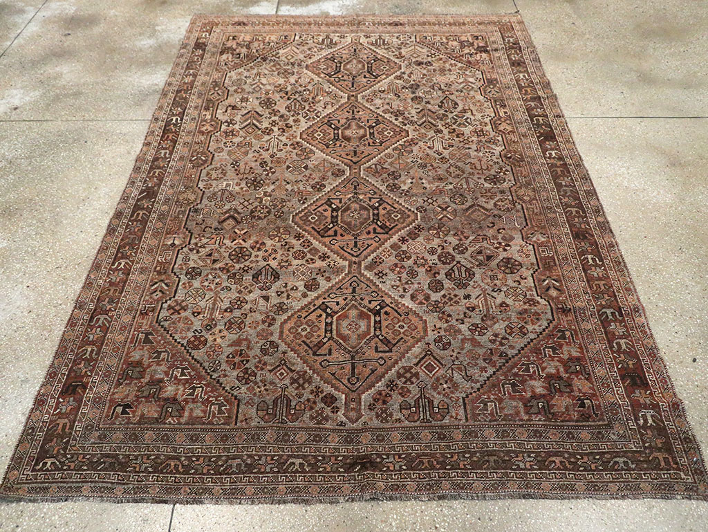Vintage Persian Shiraz Carpet, No.23382 - Staging