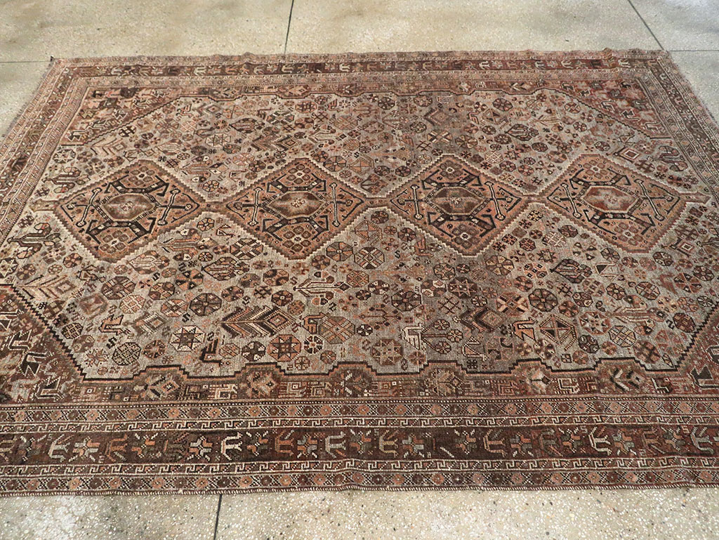 Vintage Persian Shiraz Carpet, No.23382 - Staging