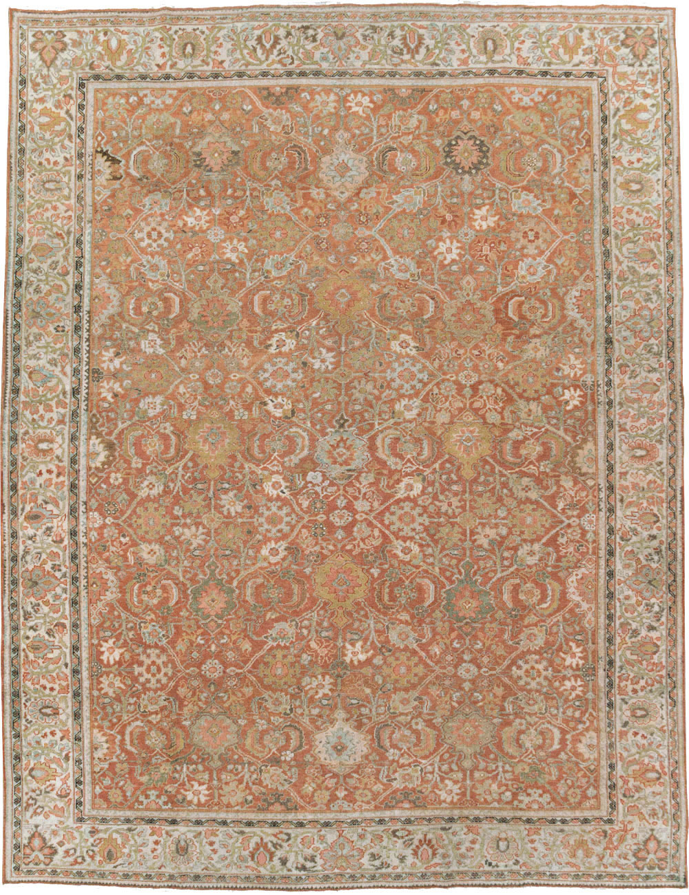 Antique Persian Mahal Room Size Carpet, No.23388 - Staging
