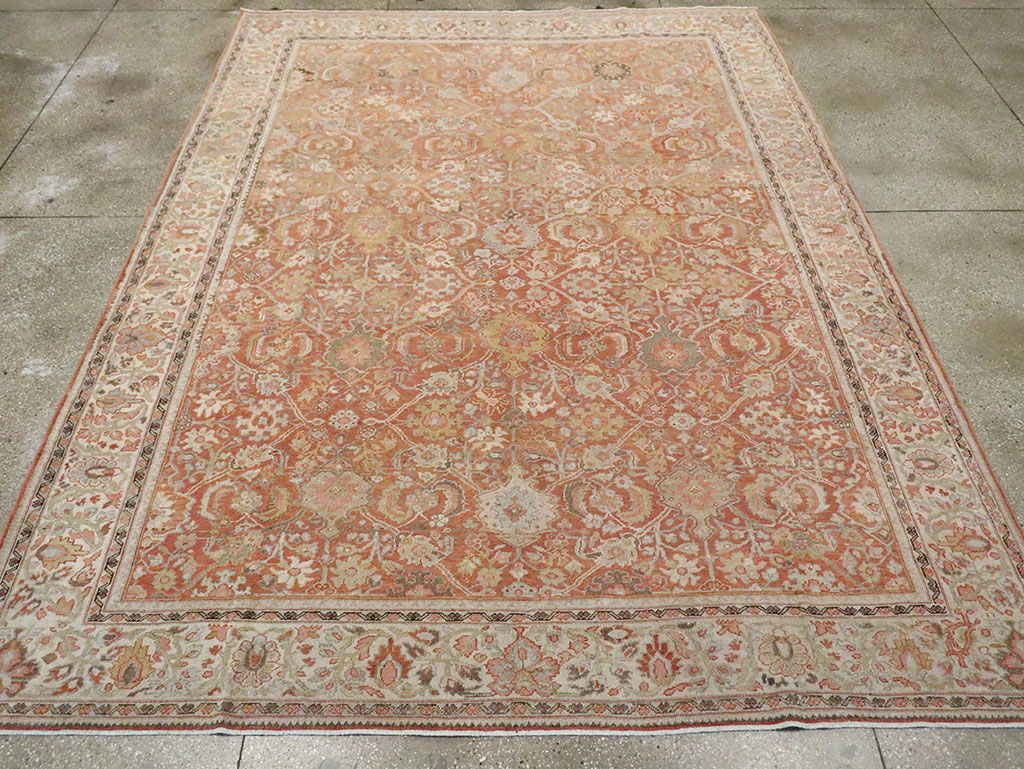 Antique Persian Mahal Room Size Carpet, No.23388 - Staging