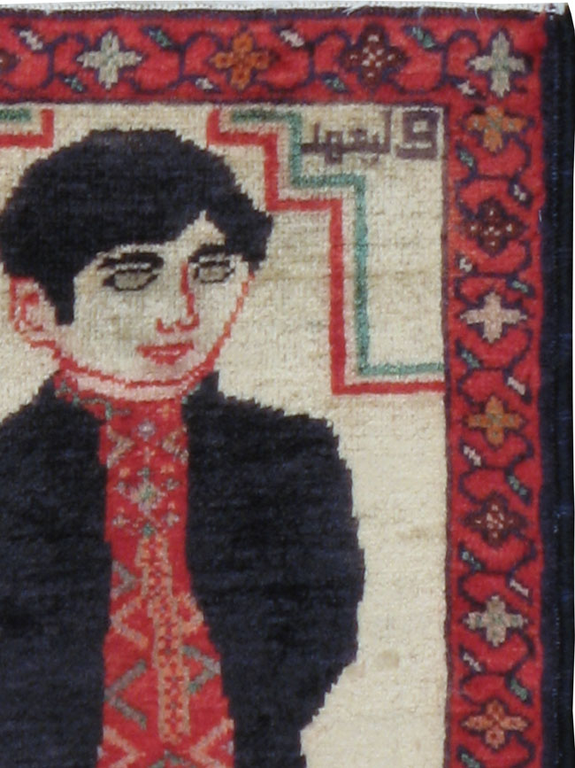 Vintage Persian Tabriz Pictorial Rug, No.23397 - Staging