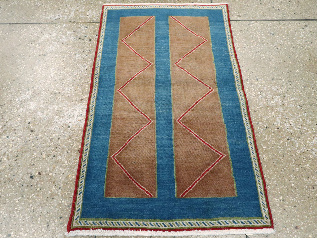 Vintage Persian Hamadan Art Deco Rug, No.23398 - Staging