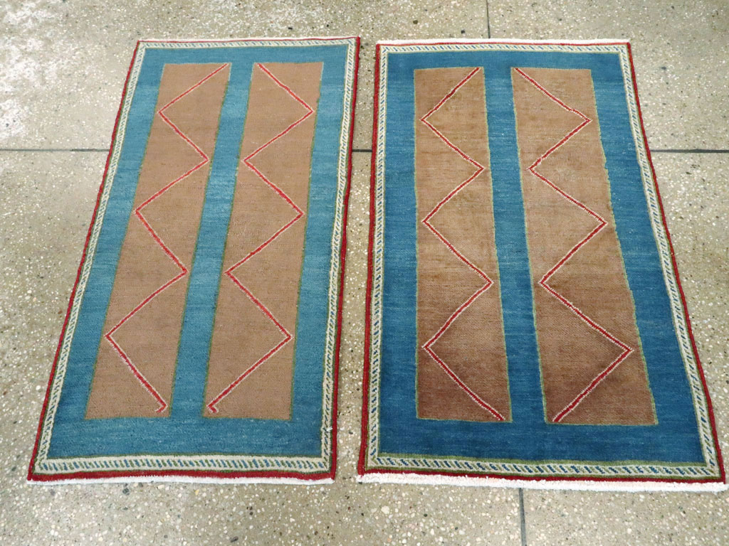 Vintage Persian Hamadan Art Deco Rug, No.23398 - Staging