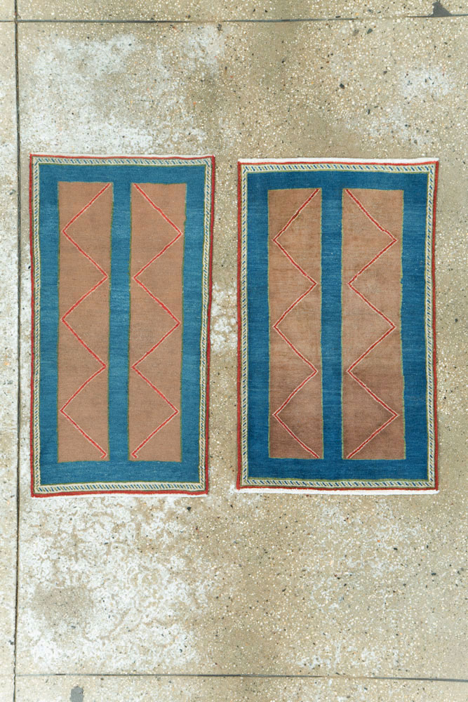 Vintage Persian Hamadan Art Deco Rug, No.23398 - Staging