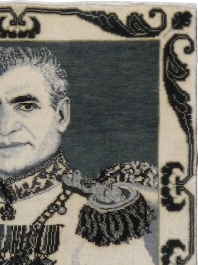 Vintage Persian Tabriz Pictorial Rug, No.23412 - Staging